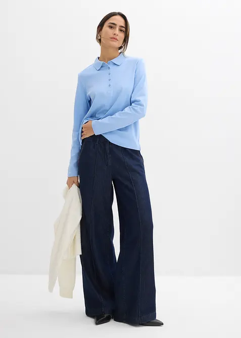 Poloskjorte i fast &oslash;kologisk bomull, bonprix