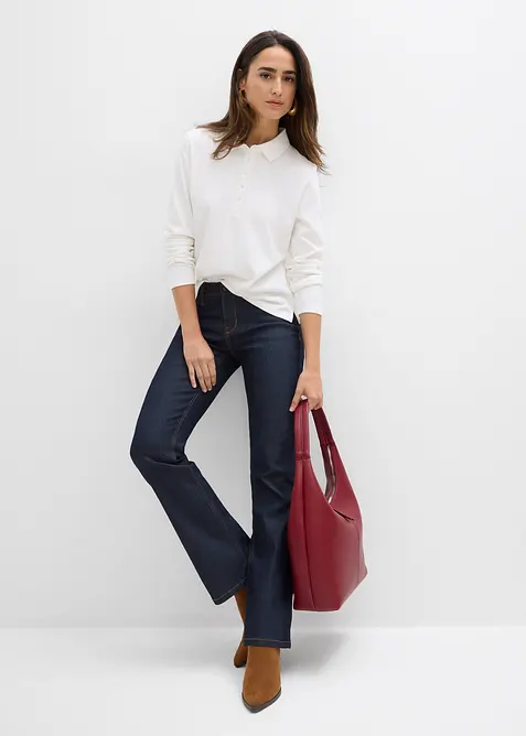 Poloskjorte i fast &oslash;kologisk bomull, bonprix