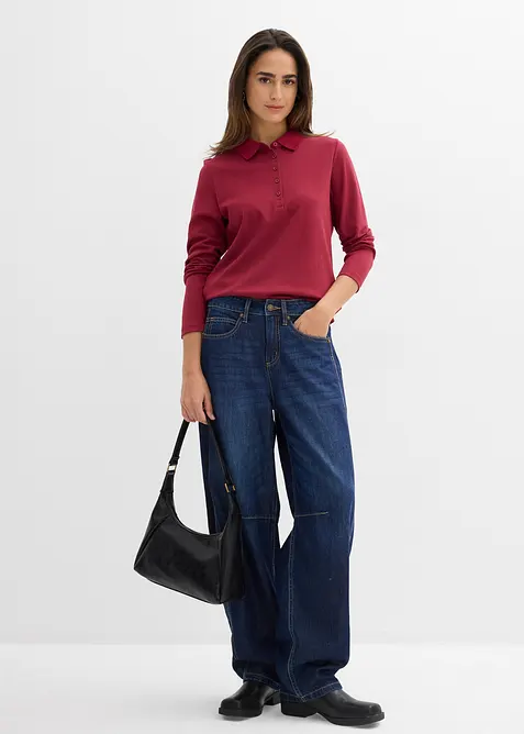 Poloskjorte i fast økologisk bomull, bonprix