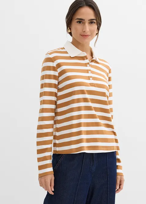 Poloskjorte i fast økologisk bomull, bonprix