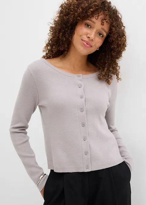 Kort finstrikket jakke, bonprix