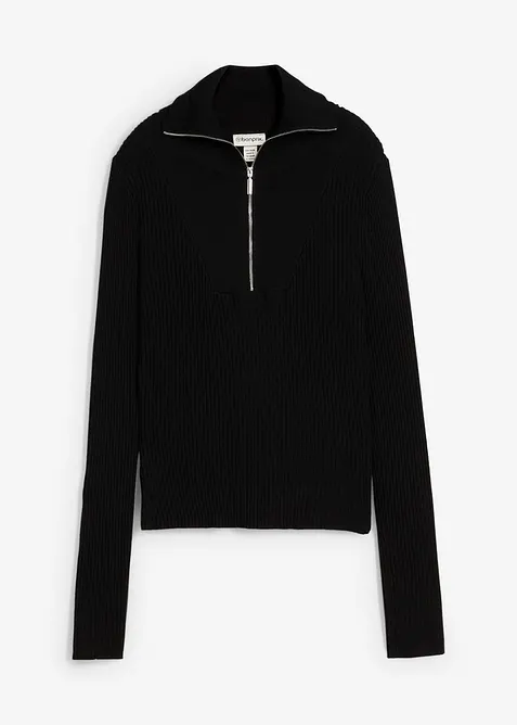 Ribbestrikket topp i myk viskosemiks, bonprix