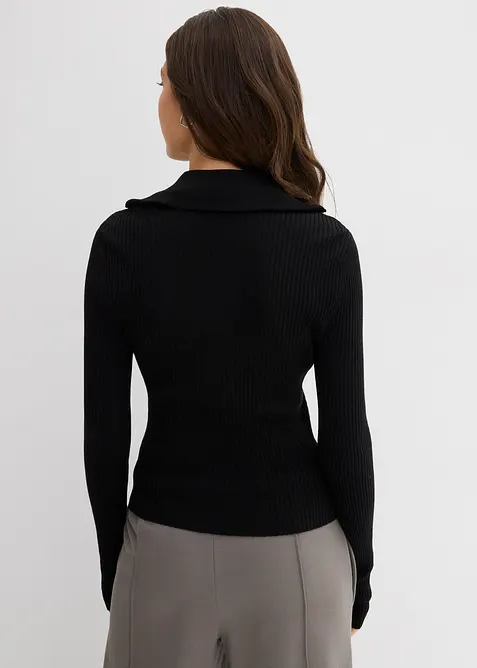 Ribbestrikket topp i myk viskosemiks, bonprix