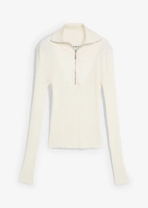 Ribbestrikket topp i myk viskosemiks, bonprix