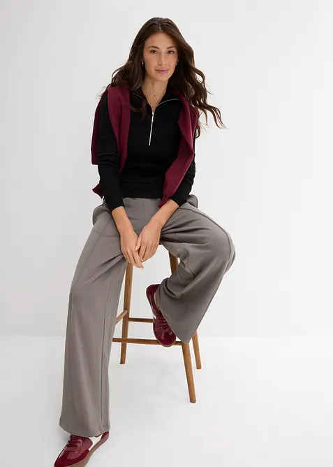 Ribbestrikket topp i myk viskosemiks, bonprix