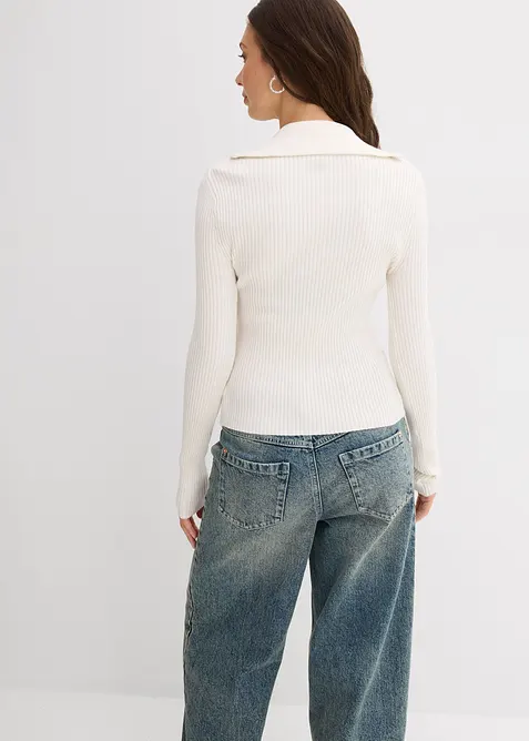 Ribbestrikket topp i myk viskosemiks, bonprix