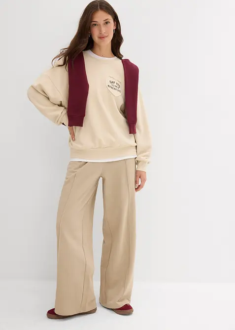 Oversized sweatshirt i myk bomullsmiks, bonprix