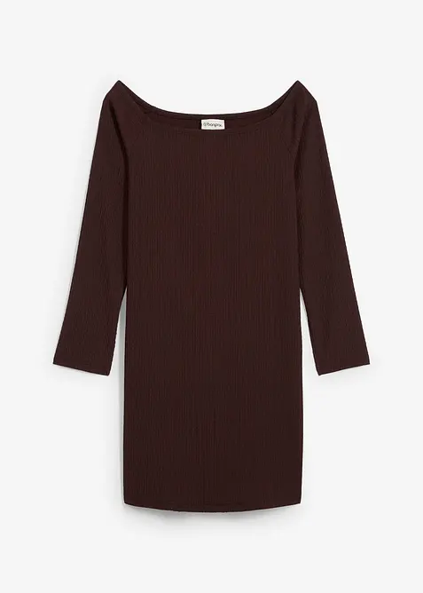 Off shoulder-kjole i strukturert krepp, bonprix