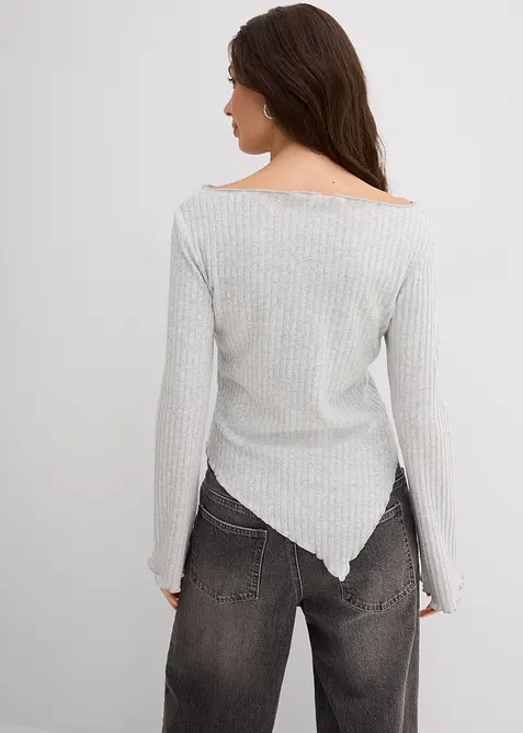 Ribbestrikket topp i myk viskosemiks, bonprix