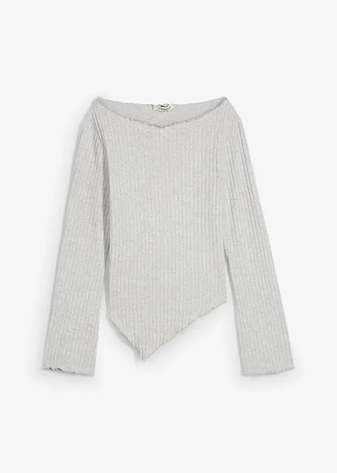 Ribbestrikket topp i myk viskosemiks, bonprix