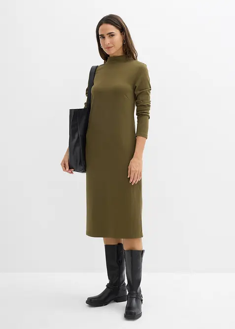 Kjole i Punto di Roma-materiale med ståkrage, bonprix