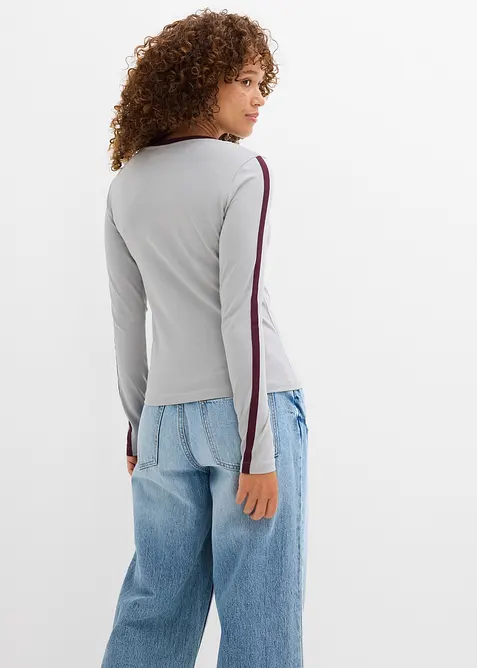 Langermet topp i lett jersey, bonprix