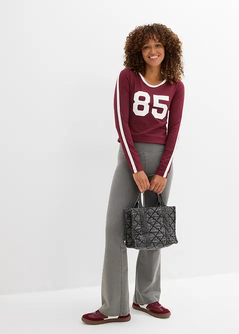 Langermet topp i lett jersey, bonprix