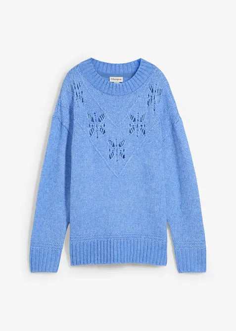 Grovstrikket genser i myk garnmiks med ull, bonprix