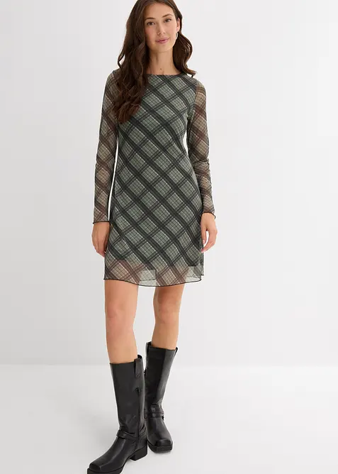 Minikjole i fin mesh, bonprix