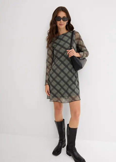 Minikjole i fin mesh, bonprix