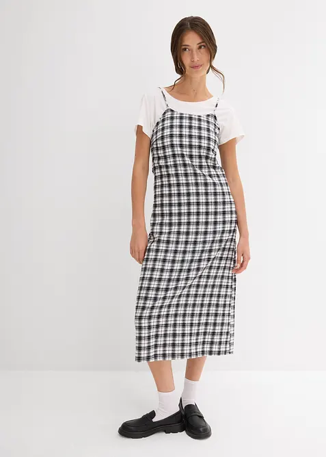 Flanellkjole med stropper av 100% bomull, bonprix