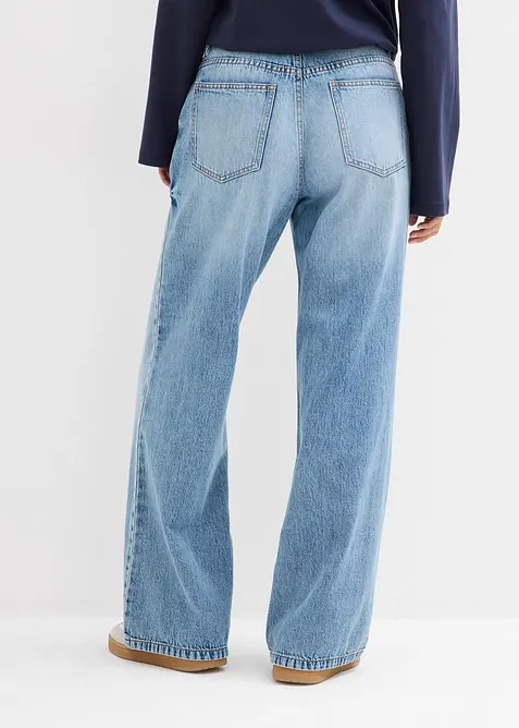 Wide Leg-jeans Mid Waist, Low Stretch, bonprix