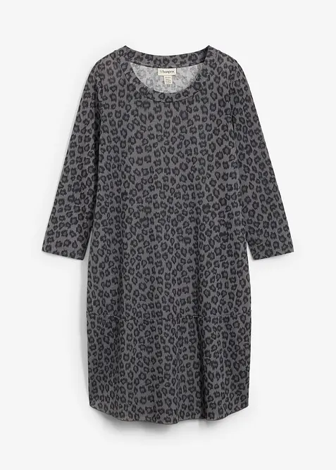 Kort trikotkjole i strikket look, bonprix