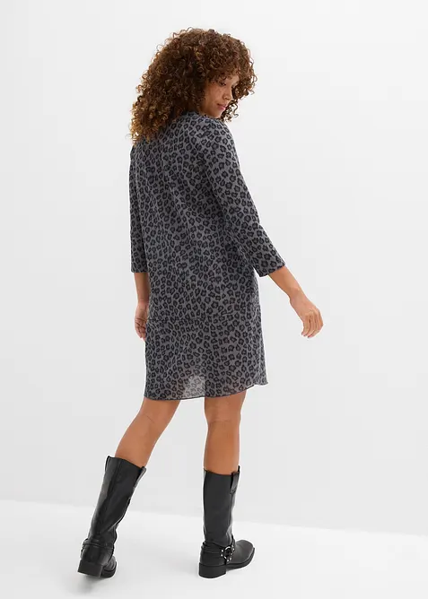 Kort trikotkjole i strikket look, bonprix