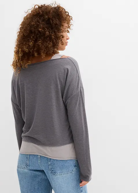 Singlet og langermet topp (sett i 2 deler) av jersey, bonprix