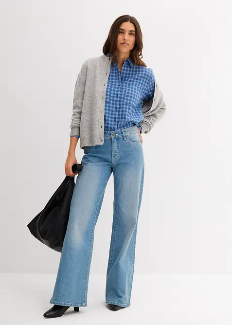 Skjorte i 100% bomull med rutemønster, bonprix