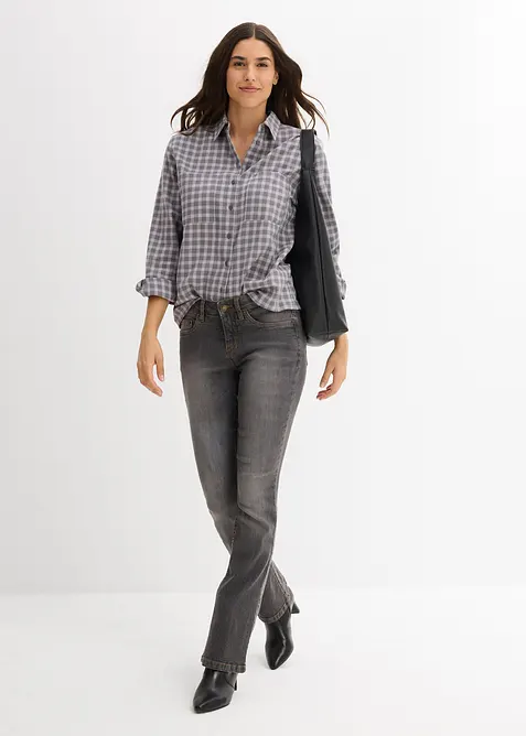 Skjorte i 100% bomull med rutemønster, bonprix