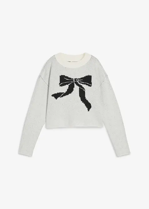 Strikkegenser med sløyfe, bonprix