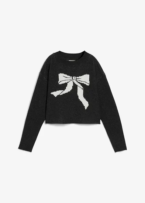 Strikkegenser med sløyfe, bonprix