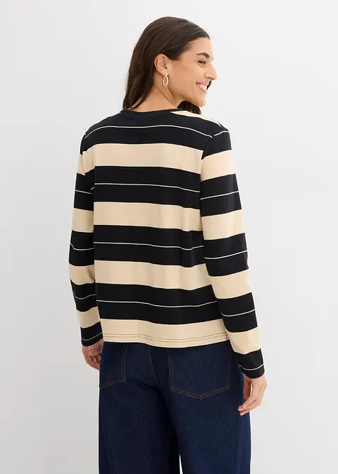 Langermet topp av solid bomull, bonprix