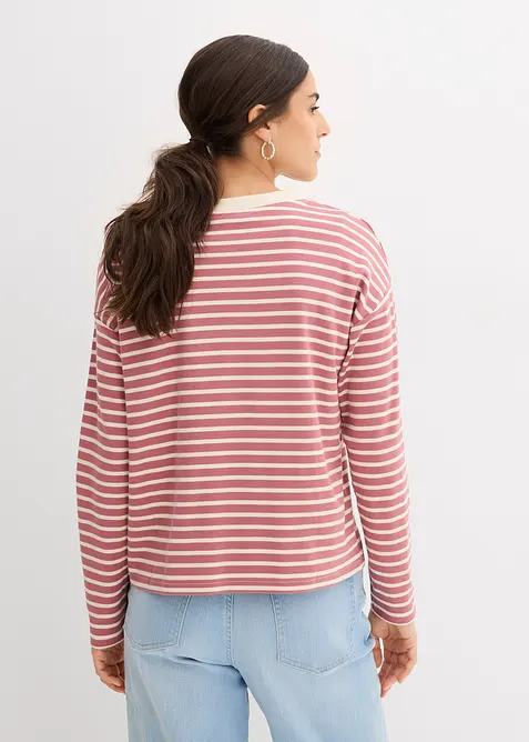 Langermet topp i formstabil bomull, bonprix