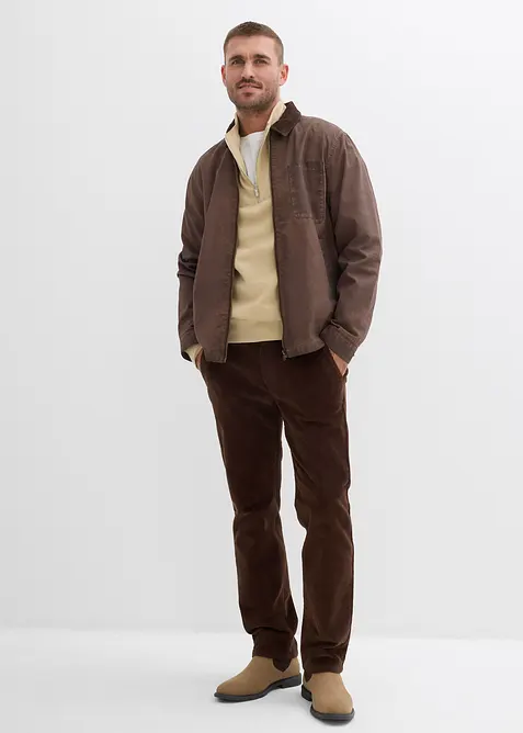 Sweatshirt i 100% økologisk bomull med kort glidelås, bonprix