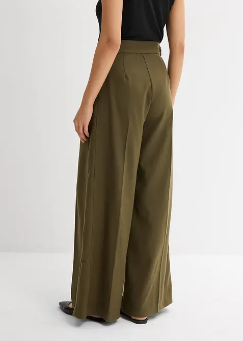 Bukse i viskosemiks med spenner i siden, bonprix