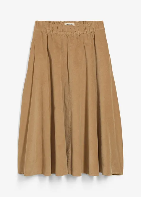 Skjørt i kordfløyel i bomullsmiks, bonprix