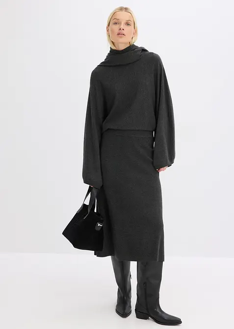 Strikket skj&oslash;rt i utskr&aring;dd modell, bonprix