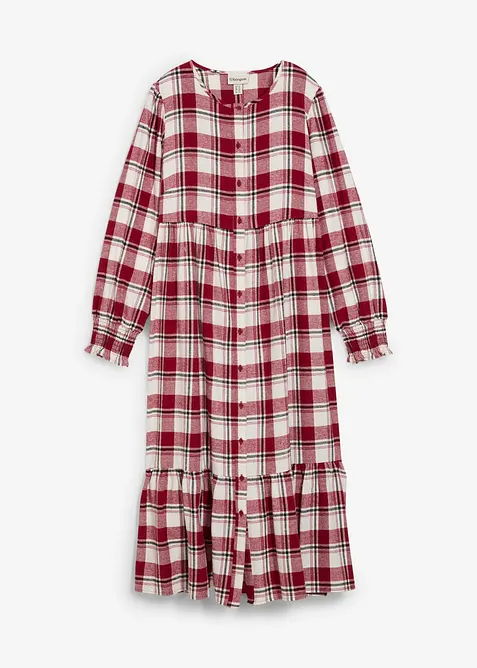 Midikjole i flanell, bonprix