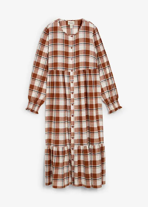 Midikjole i flanell, bonprix