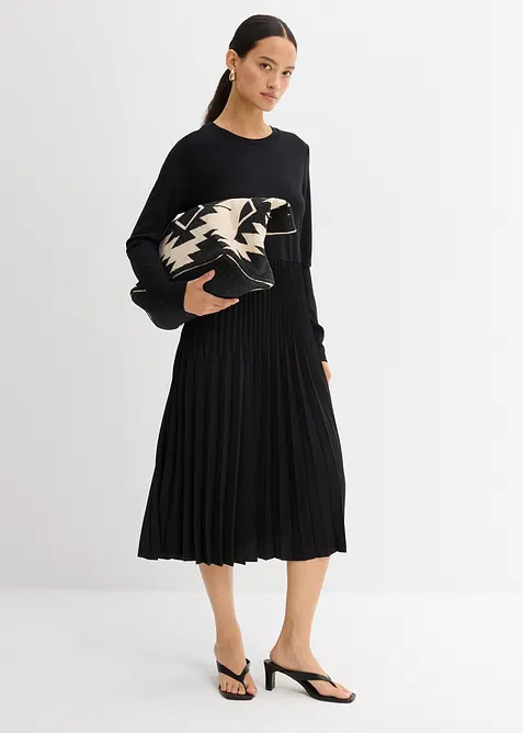 Midikjole i viskosemiks, bonprix