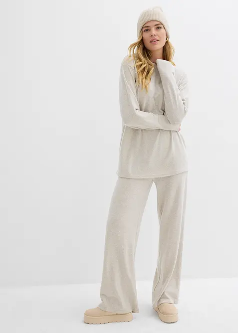 Lang sweatshirt i strikket look, bonprix
