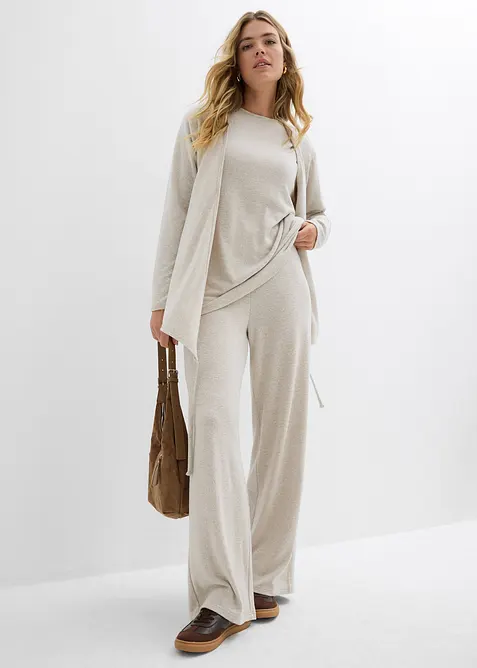 Vid bukse i strikket materiale, bonprix