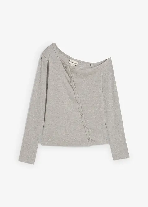 Ribbet, langermet topp, bonprix