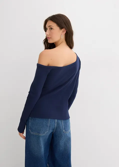 Ribbet, langermet topp, bonprix