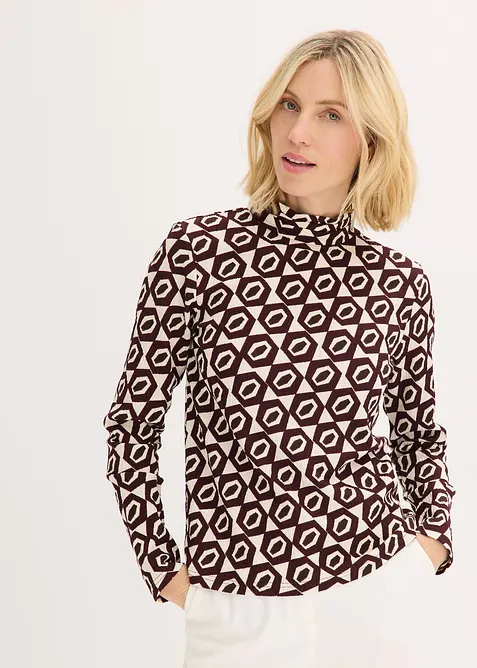 Topp med ståkrage og struktur, bonprix