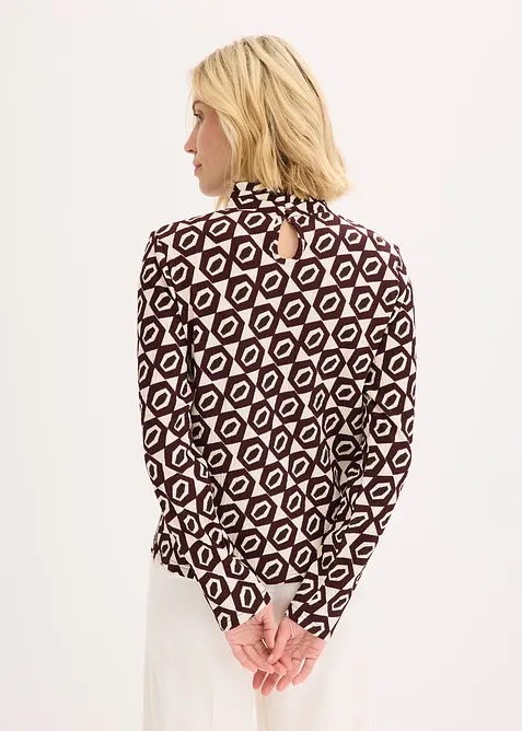 Topp med ståkrage og struktur, bonprix