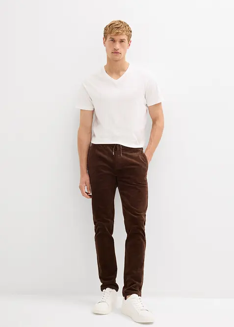 Pull on-kordfløyelsbukse med stretch, Regular Fit, bonprix