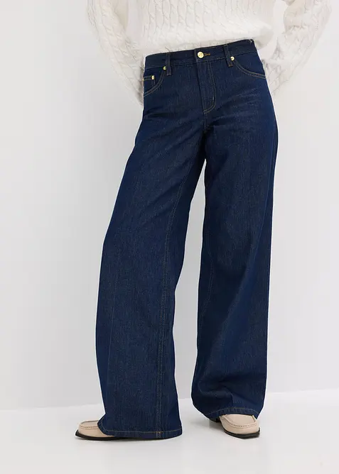 Wide Leg-jeans Mid Waist, bonprix