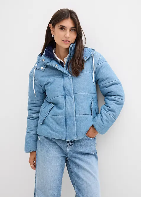 Vattert jakke i denim, bonprix