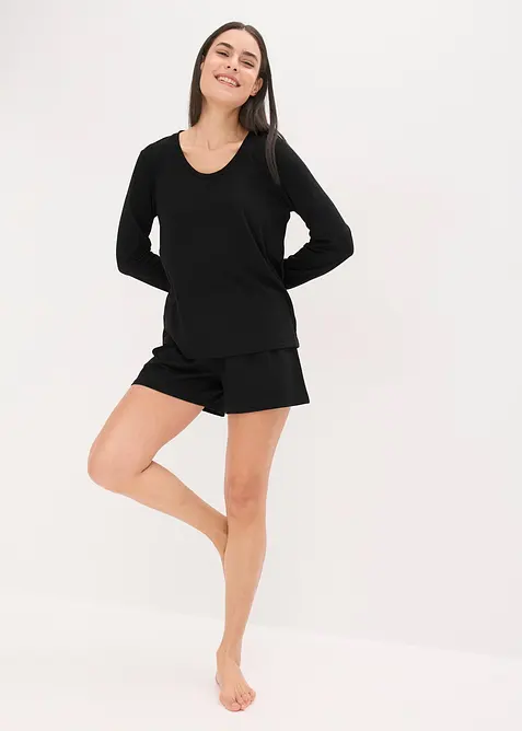 Loungewear-kort pyjamas i lett, mykt materiale, bonprix