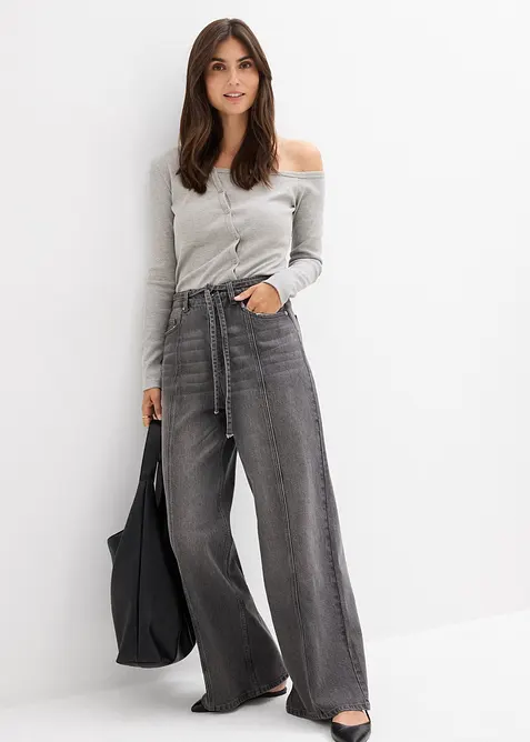 Wide Leg-jeans High Waist, bonprix