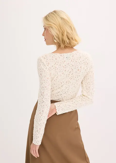 Blondetopp med lodden overflate, bonprix